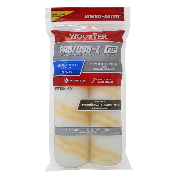 Wooster Pro/Doo-Z Woven 6.5 in. W X 1/2 in. Jumbo Paint Roller Cover 2 pk RR382-6 1/2 - main